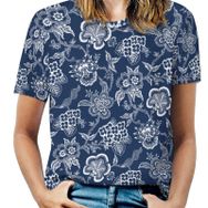AILLOSA YH-482 Tamamı Baskılı Kısa Kollu Yuvarlak Yaka Kadın T-shirt
