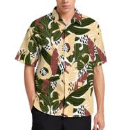 AILLOSA YH-484 Aloha Hawaii 3D Desen Kısa Kollu Erkek Gömlek