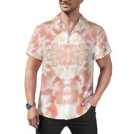 AILLOSA YH-485 Aloha Hawaii Çiçek Baskılı 3D Desen Kısa Kollu Erkek Gömlek