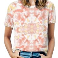 AILLOSA YH-485 Tamamı Baskılı Kısa Kollu Yuvarlak Yaka Kadın T-shirt