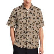AILLOSA YH-486 Aloha Hawaii 3D Desen Kısa Kollu Erkek Gömlek