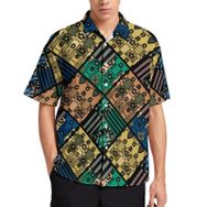 AILLOSA YH-487 Aloha Hawaii 3D Desen Kısa Kollu Erkek Gömlek
