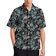 AILLOSA YH-488 Aloha Hawaii 3D Desen Kısa Kollu Erkek Gömlek