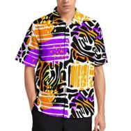 AILLOSA YH-489 Aloha Hawaii 3D Desen Kısa Kollu Erkek Gömlek