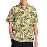 AILLOSA YH-491 Aloha Hawaii 3D Desen Kısa Kollu Erkek Gömlek