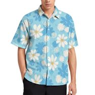 AILLOSA YH-492 Aloha Hawaii 3D Desen Kısa Kollu Erkek Gömlek