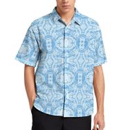 AILLOSA YH-493 Aloha Hawaii 3D Desen Kısa Kollu Erkek Gömlek