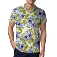 AILLOSA YH-494 3D Baskılı Desen Kısa Kollu Polo Yaka Erkek T-shirt