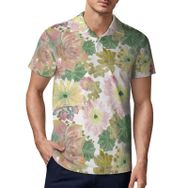 AILLOSA YH-495 3D Baskılı Desen Kısa Kollu Polo Yaka Erkek T-shirt