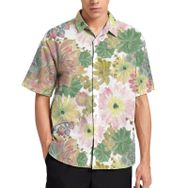AILLOSA YH-495 Aloha Hawaii 3D Desen Kısa Kollu Erkek Gömlek