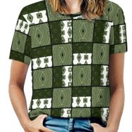 AILLOSA YH-496 Tamamı Baskılı Kısa Kollu Yuvarlak Yaka Kadın T-shirt