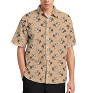 AILLOSA YH-497 Aloha Hawaii 3D Desen Kısa Kollu Erkek Gömlek