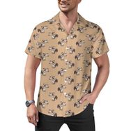 AILLOSA YH-497 Aloha Hawaii Çiçek Baskılı 3D Desen Kısa Kollu Erkek Gömlek
