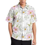AILLOSA YH-498 Aloha Hawaii 3D Desen Kısa Kollu Erkek Gömlek