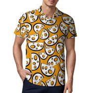 AILLOSA YH-499 3D Baskılı Desen Kısa Kollu Polo Yaka Erkek T-shirt