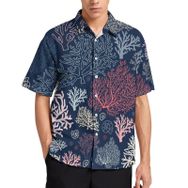 AILLOSA YH-50 Aloha Hawaii 3D Desen Kısa Kollu Erkek Gömlek