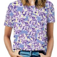 AILLOSA YH-500 Tamamı Baskılı Kısa Kollu Yuvarlak Yaka Kadın T-shirt