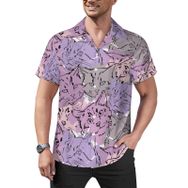 AILLOSA YH-503 Aloha Hawaii Çiçek Baskılı 3D Desen Kısa Kollu Erkek Gömlek
