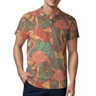 AILLOSA YH-504 3D Baskılı Desen Kısa Kollu Polo Yaka Erkek T-shirt
