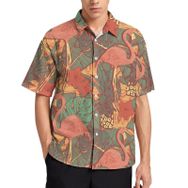AILLOSA YH-504 Aloha Hawaii 3D Desen Kısa Kollu Erkek Gömlek