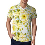 AILLOSA YH-505 3D Baskılı Desen Kısa Kollu Polo Yaka Erkek T-shirt