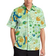 AILLOSA YH-506 Aloha Hawaii 3D Desen Kısa Kollu Erkek Gömlek