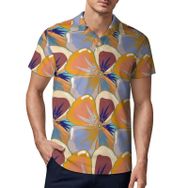 AILLOSA YH-507 3D Baskılı Desen Kısa Kollu Polo Yaka Erkek T-shirt