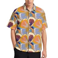 AILLOSA YH-507 Aloha Hawaii 3D Desen Kısa Kollu Erkek Gömlek