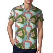 AILLOSA YH-508 3D Baskılı Desen Kısa Kollu Polo Yaka Erkek T-shirt