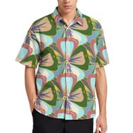 AILLOSA YH-508 Aloha Hawaii 3D Desen Kısa Kollu Erkek Gömlek