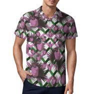 AILLOSA YH-510 3D Baskılı Desen Kısa Kollu Polo Yaka Erkek T-shirt