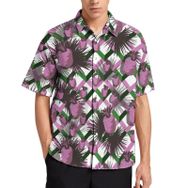 AILLOSA YH-510 Aloha Hawaii 3D Desen Kısa Kollu Erkek Gömlek