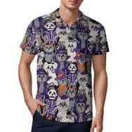 AILLOSA YH-512 3D Baskılı Desen Kısa Kollu Polo Yaka Erkek T-shirt