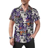 AILLOSA YH-512 Aloha Hawaii Çiçek Baskılı 3D Desen Kısa Kollu Erkek Gömlek