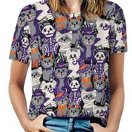AILLOSA YH-512 Tamamı Baskılı Kısa Kollu Yuvarlak Yaka Kadın T-shirt
