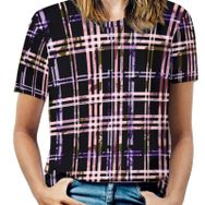 AILLOSA YH-514 Tamamı Baskılı Kısa Kollu Yuvarlak Yaka Kadın T-shirt