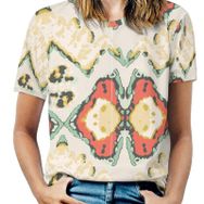 AILLOSA YH-515 Tamamı Baskılı Kısa Kollu Yuvarlak Yaka Kadın T-shirt