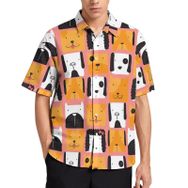 AILLOSA YH-516 Aloha Hawaii 3D Desen Kısa Kollu Erkek Gömlek