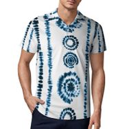 AILLOSA YH-517 3D Baskılı Desen Kısa Kollu Polo Yaka Erkek T-shirt