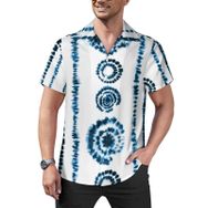 AILLOSA YH-517 Aloha Hawaii Çiçek Baskılı 3D Desen Kısa Kollu Erkek Gömlek