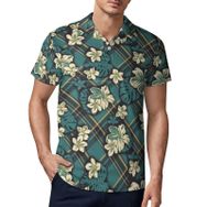 AILLOSA YH-518 3D Baskılı Desen Kısa Kollu Polo Yaka Erkek T-shirt