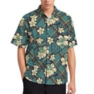 AILLOSA YH-518 Aloha Hawaii 3D Desen Kısa Kollu Erkek Gömlek