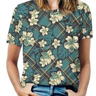 AILLOSA YH-518 Tamamı Baskılı Kısa Kollu Yuvarlak Yaka Kadın T-shirt