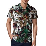 AILLOSA YH-52 3D Baskılı Desen Kısa Kollu Polo Yaka Erkek T-shirt