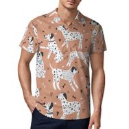 AILLOSA YH-520 3D Baskılı Desen Kısa Kollu Polo Yaka Erkek T-shirt