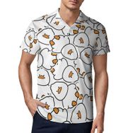 AILLOSA YH-521 3D Baskılı Desen Kısa Kollu Polo Yaka Erkek T-shirt
