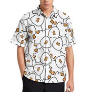 AILLOSA YH-521 Aloha Hawaii 3D Desen Kısa Kollu Erkek Gömlek