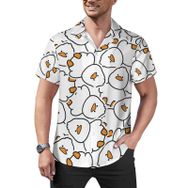 AILLOSA YH-521 Aloha Hawaii Çiçek Baskılı 3D Desen Kısa Kollu Erkek Gömlek