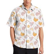 AILLOSA YH-527 Aloha Hawaii 3D Desen Kısa Kollu Erkek Gömlek