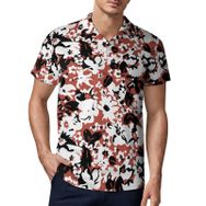 AILLOSA YH-528 3D Baskılı Desen Kısa Kollu Polo Yaka Erkek T-shirt